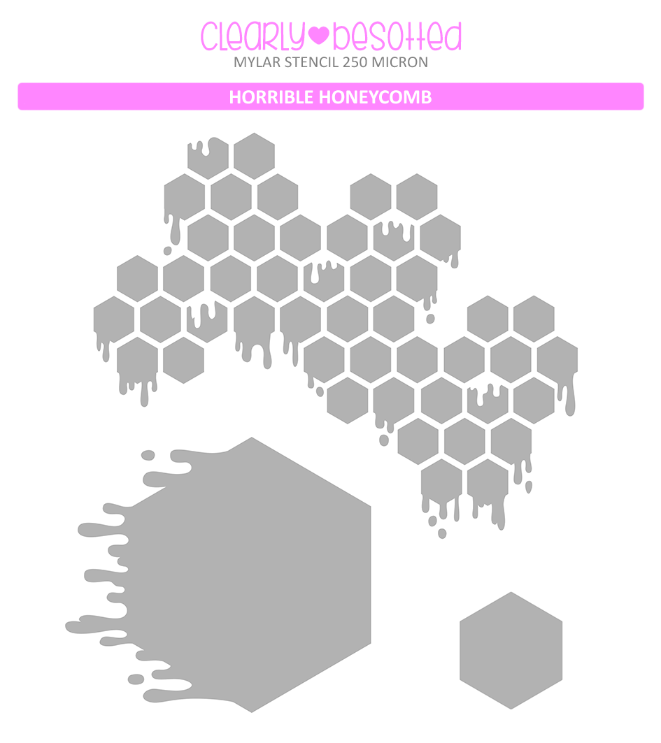 Illusion Honeycomb Bent Pattern Stencil – 8.5 X 11, FAST FREE SHIPPING