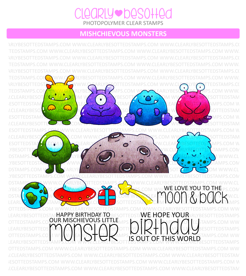 message monsters stamps Mischievous Monster – Clearly Besotted Stamps